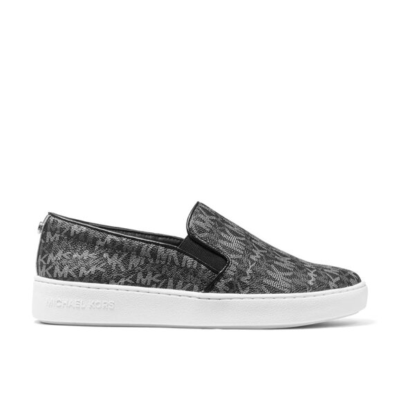 Michael Kors Sneaker Women's Size 8 Black Keaton Logo Slip-on Round Toe - Picture 1 of 4